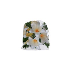 Lilies Belladonna White Flowers Drawstring Pouch (xs)