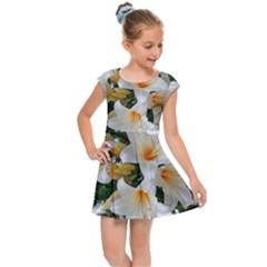 Lilies Belladonna White Flowers Kids  Cap Sleeve Dress