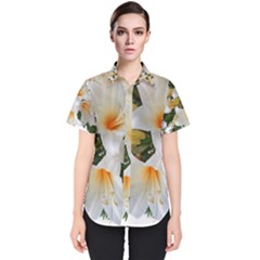 Lilies Belladonna White Flowers Women s Short Sleeve Shirt