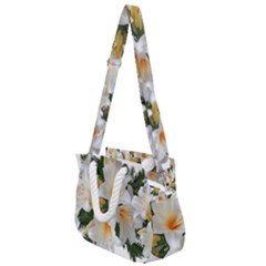 Lilies Belladonna White Flowers Rope Handles Shoulder Strap Bag