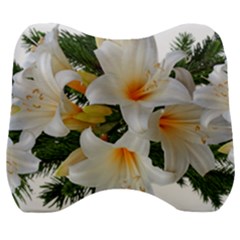 Lilies Belladonna White Flowers Velour Head Support Cushion