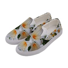 Lilies Belladonna White Flowers Women s Canvas Slip Ons