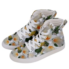 Lilies Belladonna White Flowers Women s Hi-top Skate Sneakers by Pakrebo