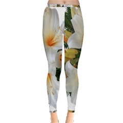 Lilies Belladonna White Flowers Inside Out Leggings