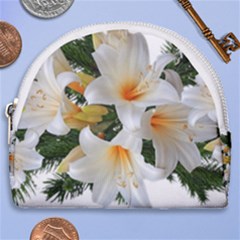 Lilies Belladonna White Flowers Horseshoe Style Canvas Pouch