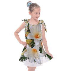 Lilies Belladonna White Flowers Kids  Tie Up Tunic Dress