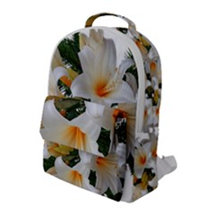 Lilies Belladonna White Flowers Flap Pocket Backpack (large)