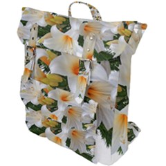 Lilies Belladonna White Flowers Buckle Up Backpack