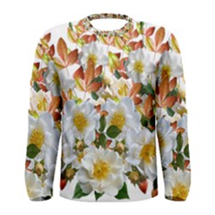 Flowers Roses Leaves Autumn Men s Long Sleeve Tee