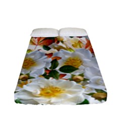 Flowers Roses Leaves Autumn Fitted Sheet (full/ Double Size) by Pakrebo