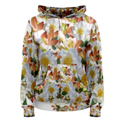 Flowers Roses Leaves Autumn Women s Pullover Hoodie