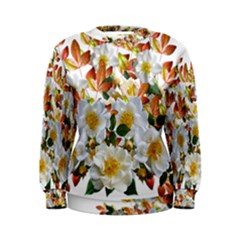 Flowers Roses Leaves Autumn Women s Sweatshirt