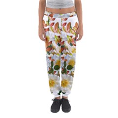 Flowers Roses Leaves Autumn Women s Jogger Sweatpants