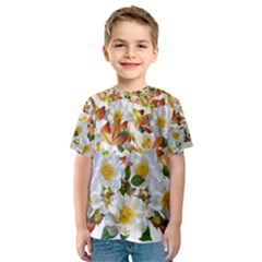 Flowers Roses Leaves Autumn Kids  Sport Mesh Tee