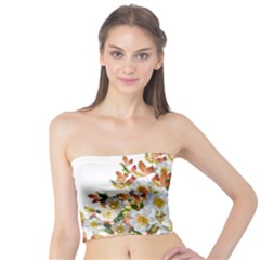 Flowers Roses Leaves Autumn Tube Top