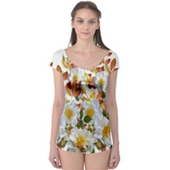 Flowers Roses Leaves Autumn Boyleg Leotard 