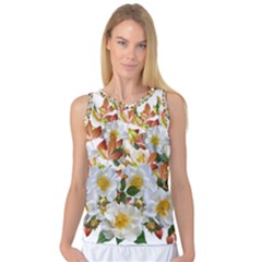 Flowers Roses Leaves Autumn Women s Basketball Tank Top by Pakrebo