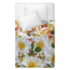 Flowers Roses Leaves Autumn Duvet Cover Double Side (single Size) by Pakrebo