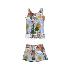 Flowers Roses Leaves Autumn Kids  Boyleg Swimsuit