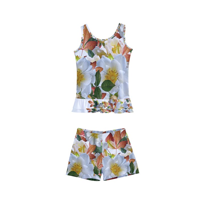 Flowers Roses Leaves Autumn Kids  Boyleg Swimsuit