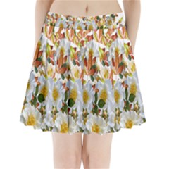 Flowers Roses Leaves Autumn Pleated Mini Skirt by Pakrebo