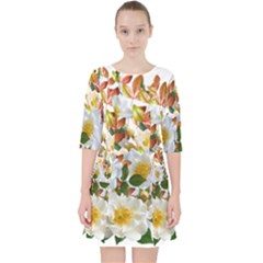 Flowers Roses Leaves Autumn Pocket Dress