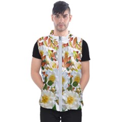 Flowers Roses Leaves Autumn Men s Puffer Vest