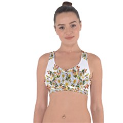 Flowers Roses Leaves Autumn Cross String Back Sports Bra