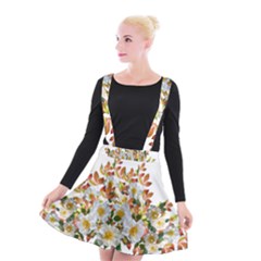 Flowers Roses Leaves Autumn Suspender Skater Skirt