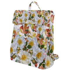 Flowers Roses Leaves Autumn Flap Top Backpack