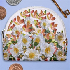 Flowers Roses Leaves Autumn Horseshoe Style Canvas Pouch