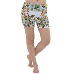 Flowers Roses Leaves Autumn Lightweight Velour Yoga Shorts