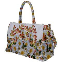 Flowers Roses Leaves Autumn Duffel Travel Bag