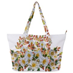 Flowers Roses Leaves Autumn Full Print Shoulder Bag by Pakrebo