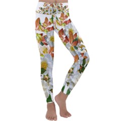 Flowers Roses Leaves Autumn Kids  Lightweight Velour Classic Yoga Leggings