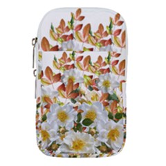 Flowers Roses Leaves Autumn Waist Pouch (small)