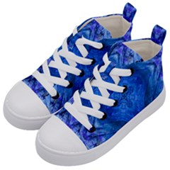 Boho Bohemian Hippie Tie Dye Cobalt Kids  Mid-top Canvas Sneakers by CrypticFragmentsDesign