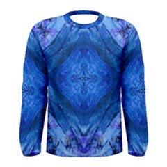 Boho Bohemian Hippie Tie Dye Cobalt Men s Long Sleeve Tee by CrypticFragmentsDesign