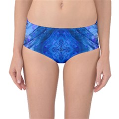 Boho Bohemian Hippie Tie Dye Cobalt Mid-waist Bikini Bottoms by CrypticFragmentsDesign