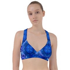 Boho Bohemian Hippie Tie Dye Cobalt Sweetheart Sports Bra by CrypticFragmentsDesign