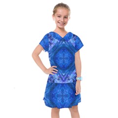 Boho Bohemian Hippie Tie Dye Cobalt Kids  Drop Waist Dress by CrypticFragmentsDesign