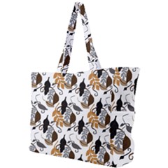 Gray Brown Black Neutral Leaves Simple Shoulder Bag by bloomingvinedesign