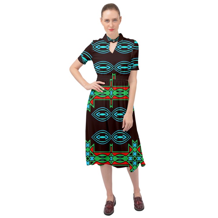 Ovals and tribal shapes                                  Keyhole Neckline Chiffon Dress