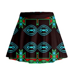 Ovals And Tribal Shapes                                 Mini Flare Skirt by LalyLauraFLM