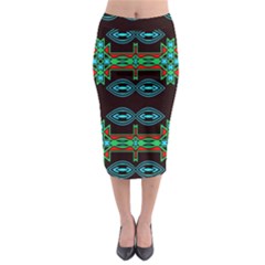 Ovals And Tribal Shapes                                 Midi Pencil Skirt