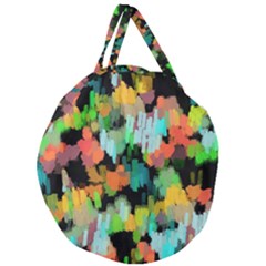 Paint Brushes On A Black Background                              Giant Round Zipper Tote by LalyLauraFLM