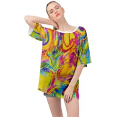 Mixed Paint                               Oversized Chiffon Top by LalyLauraFLM