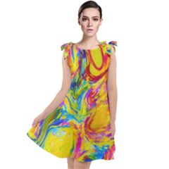 Mixed Paint                                   Tie Up Tunic Dress by LalyLauraFLM