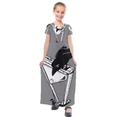 Gallows Raven Chopped Kids  Short Sleeve Maxi Dress by Bajindul