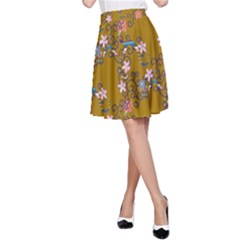 Textile Flowers Pattern A-line Skirt